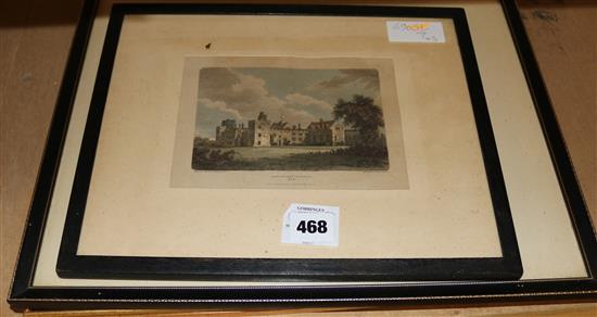 19th century coloured engraving of Penshurst Place after P. Amsinck  & 2 others of Penshurst